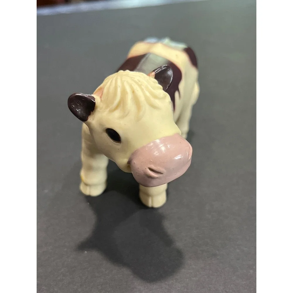 Fisher Price Little People Cow Brown White Farm Animal Toy Figure 2008 0502727